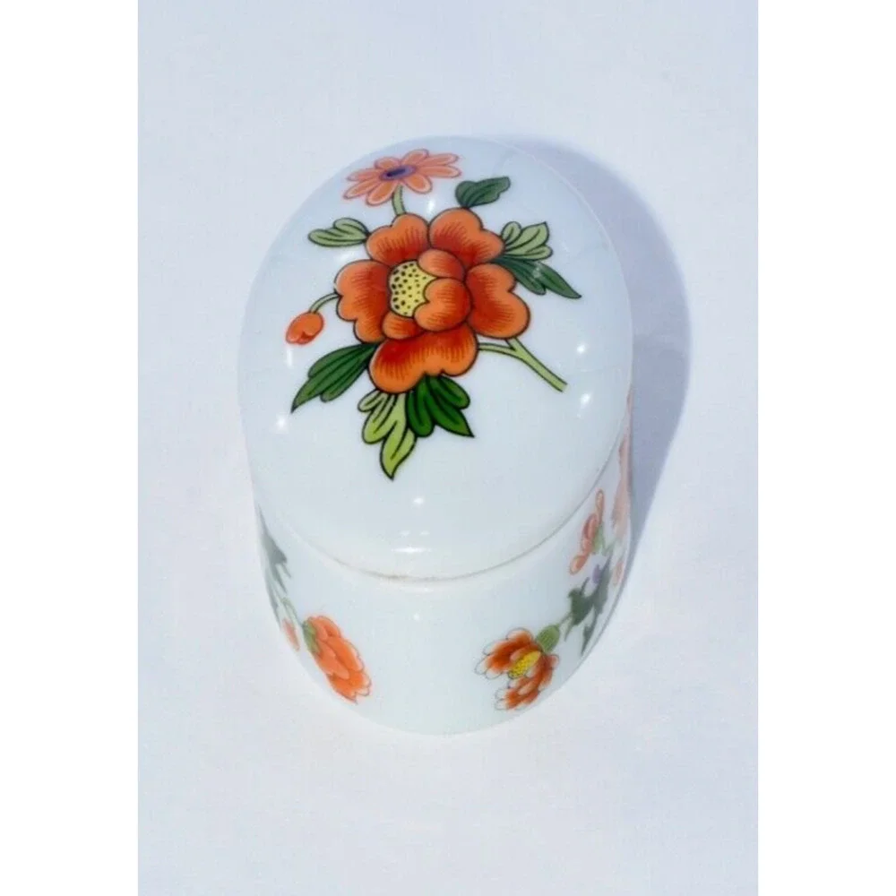 Vintage French CD Limoges Porcelain Floral Trinket Jewelry Box